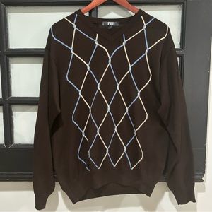 Italian Wool Sweater Pullover Made in Italy Country Club Neutral Mens Size Large